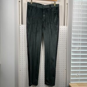 Asos Design Skinny Pants Men's Green Velvet‎ Hook & Loop Slim Fit Dress - 30x30